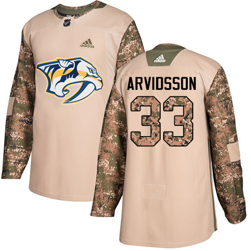 Adidas Predators #33 Viktor Arvidsson Camo Authentic Veterans Day Stitched Youth NHL Jersey